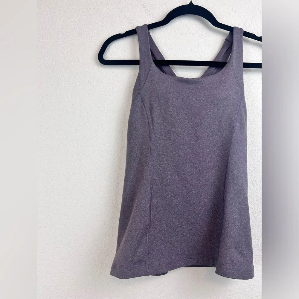 Lululemon Cross It Off Tank Top Heathered Graphite Purple Size 4
